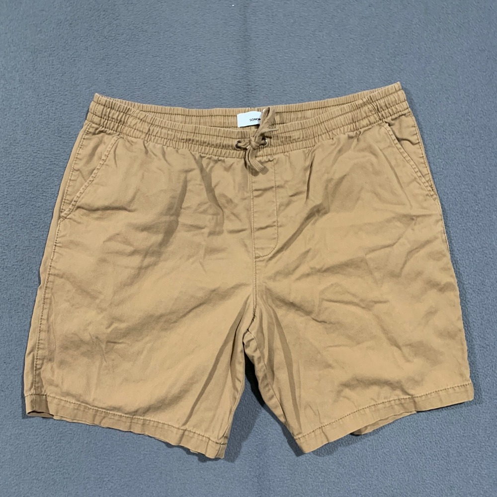Sonoma Pull On Shorts Mens XL Khaki Tan Cotton Elastic Drawstring Casual Summer